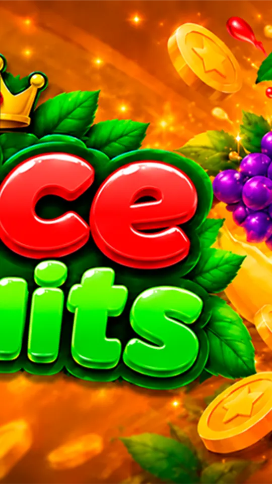 Slice Fruits logo next to grapes and bananas